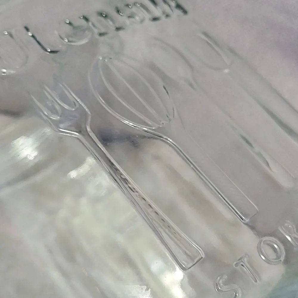 Glass embossed utensil holder